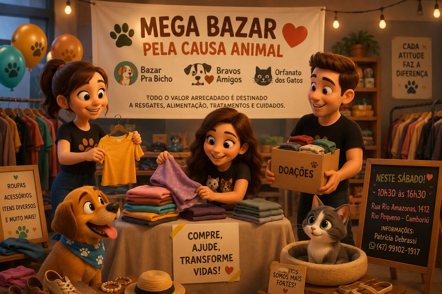 Bazar beneficente em prol da causa animal acontece neste sábado em Camboriú