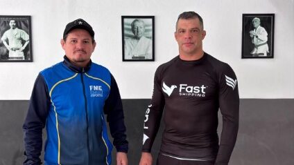 Professor Aldo com Diogo Nascimento (Divulgação)