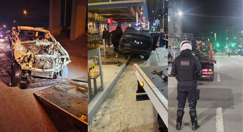 Giro do Trânsito: capotamento, carro invadiu restaurantes e série de fiscalizações marcaram o fim de semana