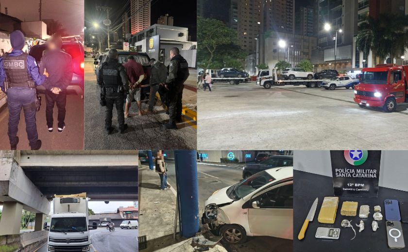 Fim de semana teve prisões, acidentes e apreensões. (Fotos GMBC/BC Trânsito/12BPM)
