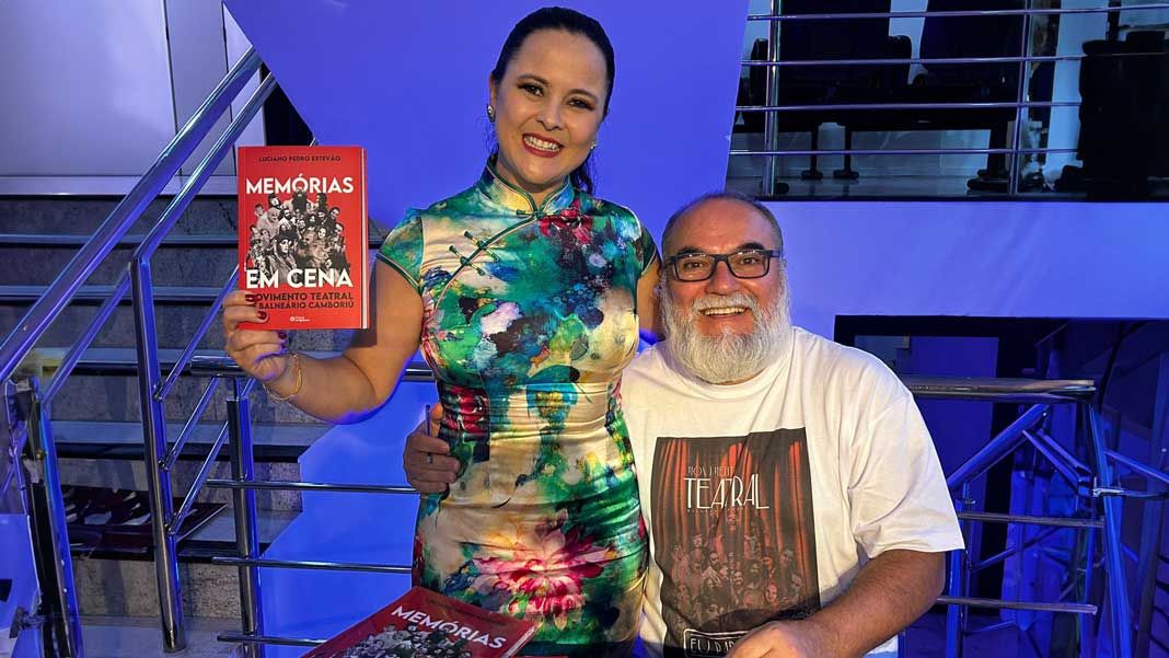 Os artistas Potyra Najara e Luciano Estevão (Foto: Renata Rutes)
