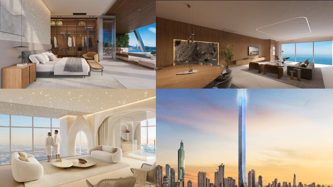 Imagens ilustram como serão os apartamentos, espaços e o Senna Tower em si. (Crédito FG Empreendimentos.)