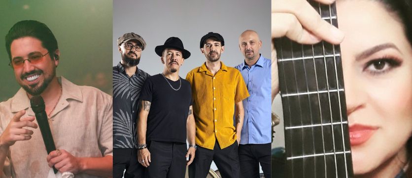 Victor Piaz, The Headcutters e Suh Wagner - três atrações deste primeiro fim de semana de Viva BC. (Crédito Divulgação)