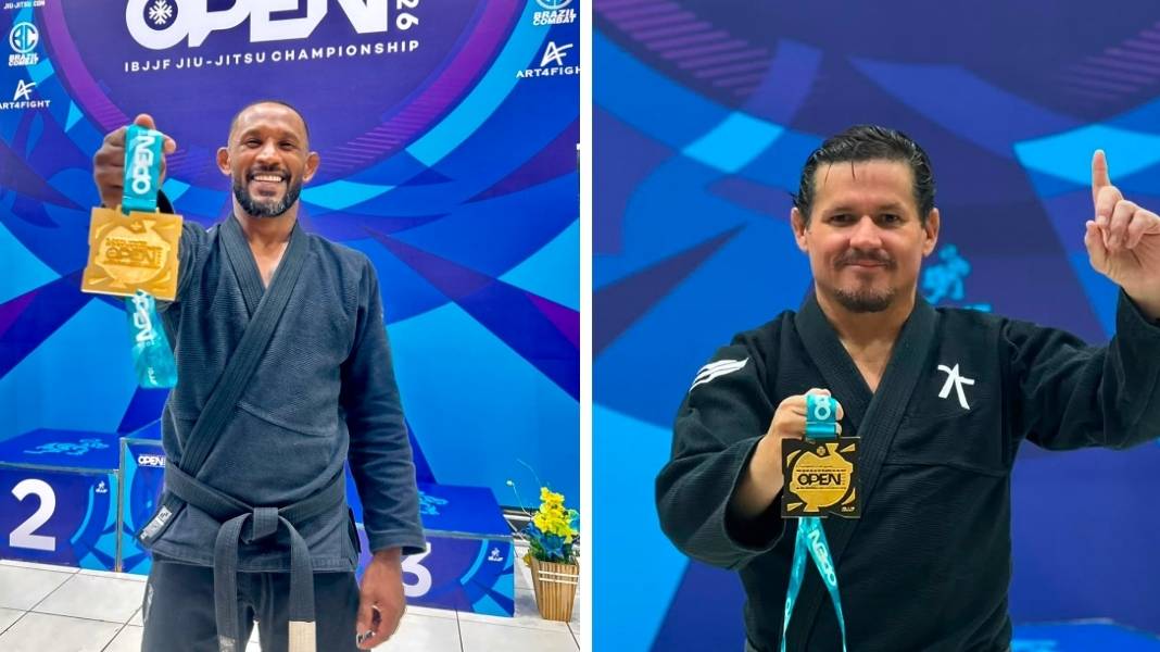 Jeison Silva e Aldo Max no pódio com suas medalhas douradas Fotos: Divulgação