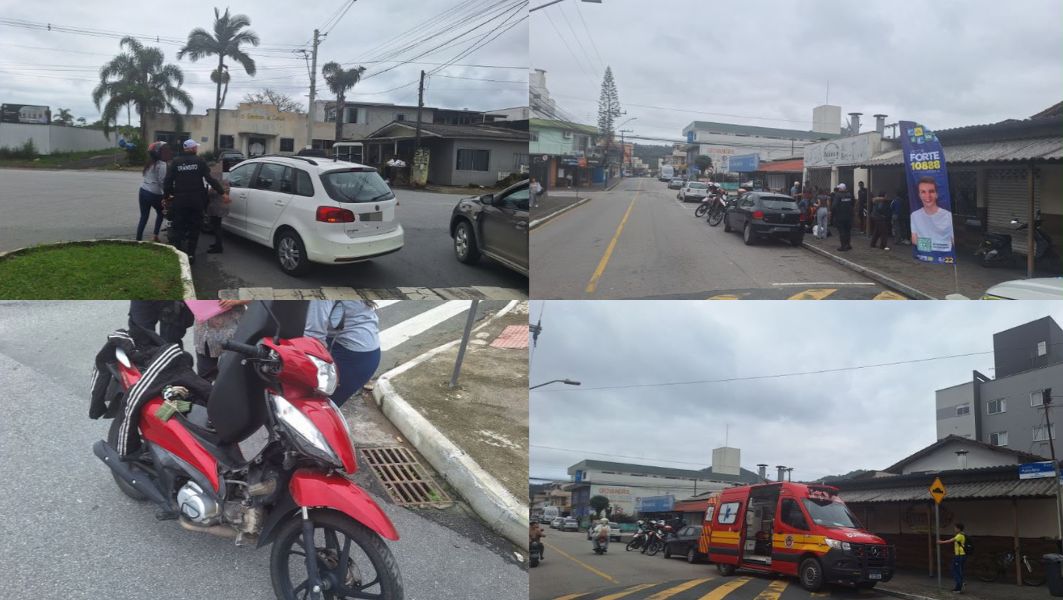 Fotos da esquerda são do acidente na Alameda Delfim de Pádua Peixoto Filho e as da direita na Avenida Palestina. (Crédito BC Trânsito)