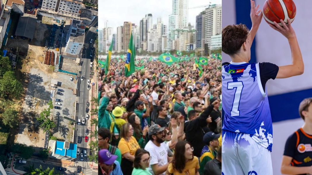 Venda de terreno no Pioneiros, suporte indireto para eventos religiosos no município (na foto, no centro, a Marcha pra Jesus na cidade) e utilidade pública estão na pauta desta terça da Câmara de Balneário Camboriú. Crédito Divulgação/Reprodução