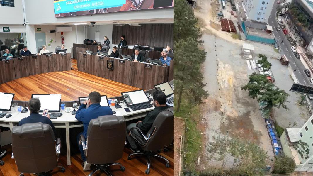 Vereadores aprovaram venda de terreno situado no Pioneiros (Rua Projetada “A” - foto esquerda), mediante leilão público com imposição de encargo administrativo obrigatório. (Crédito CVBC/Leitor.)