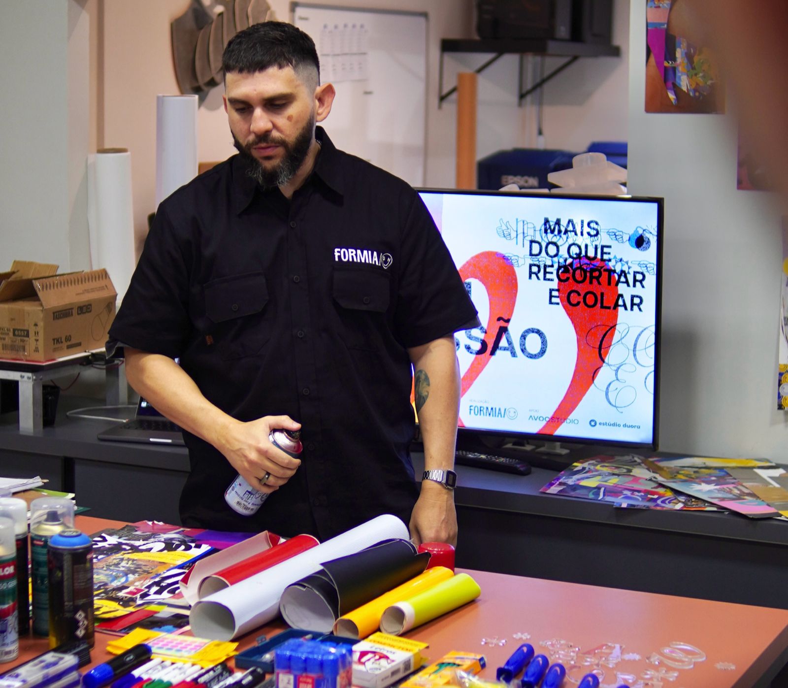 O designer Daniel em ação, na primeira edição (Crédito Avoc Studio)