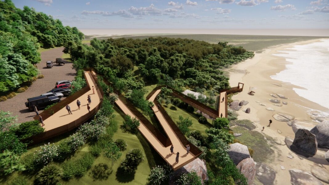 Nomeação do deck que está em construção em Taquarinhas de “Deck Felipe Domingos Euflorzino” em pauta na quarta-feira (19). (Foto PMBC)