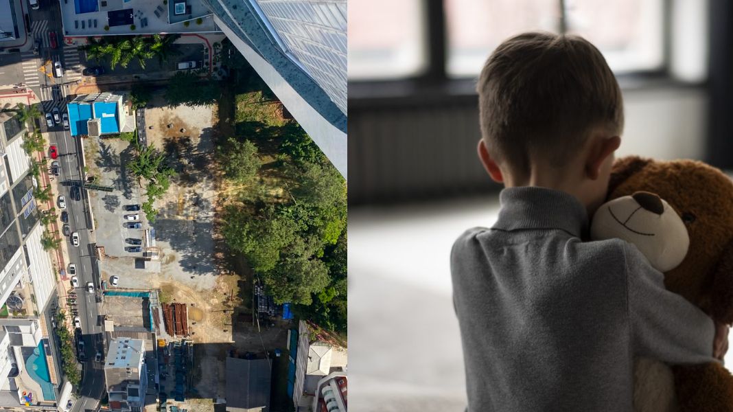 Sessão terá sete projetos em pauta, incluindo venda de imóvel nos Pioneiros (foto esquerda) e projeto contra adultização infantil (foto ilustrativa, na direita) nesta quarta-feira. (Crédito Leitor/Freepik)