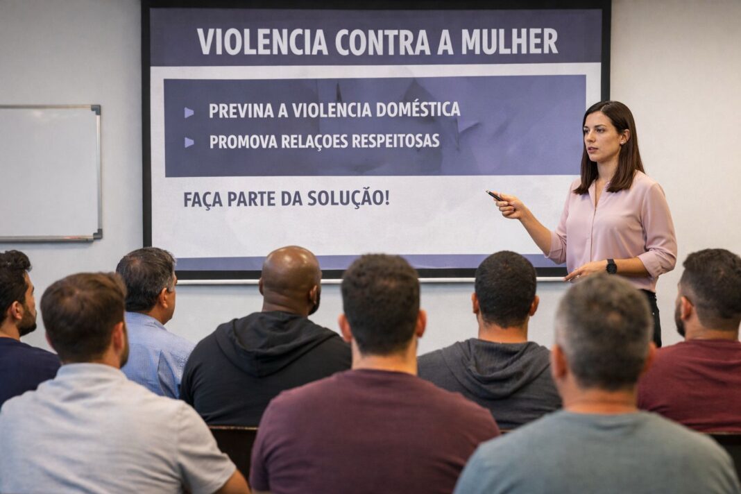 Projeto que cria grupos reflexivos para homens no combate à violência contra a mulher será votado hoje pelos vereadores. (Imagem: Gerada por DALL·E/ChatGPT)