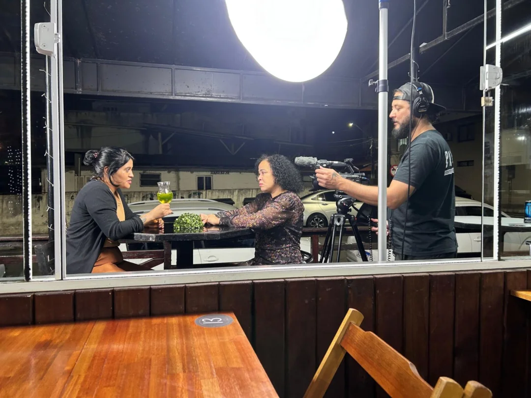Sabrina Vianna em set de gravação (Arquivo pessoal)