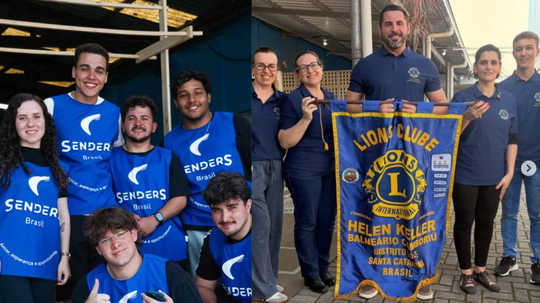 Fotos ilustrativas dos voluntários participantes do Instituto Senders e do Lions Helen Keller. (Crédito Divulgação)