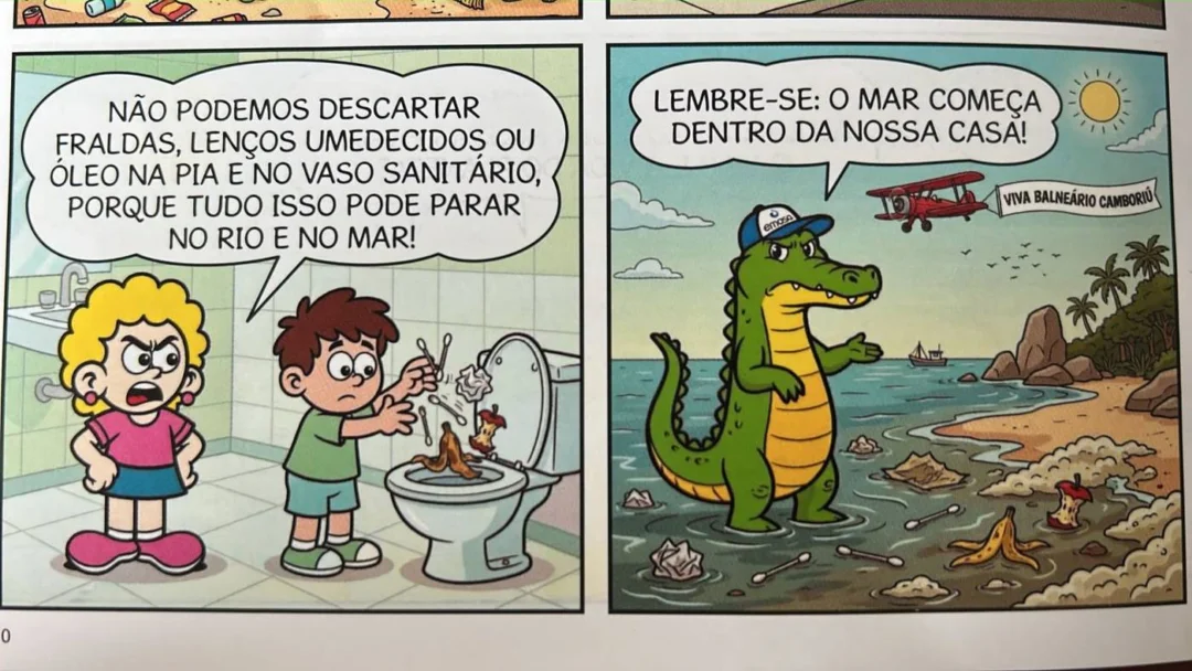 Conteúdo da revista em quadrinhos busca conscientizar os alunos da rede municipal (Foto Renata Rutes)