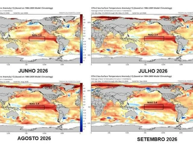 Risco de El Niño forte a muito forte aumenta (Fonte: Climatempo)